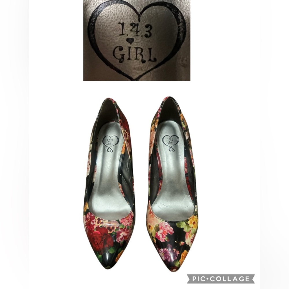 143 Girl Vibrant Floral Heels